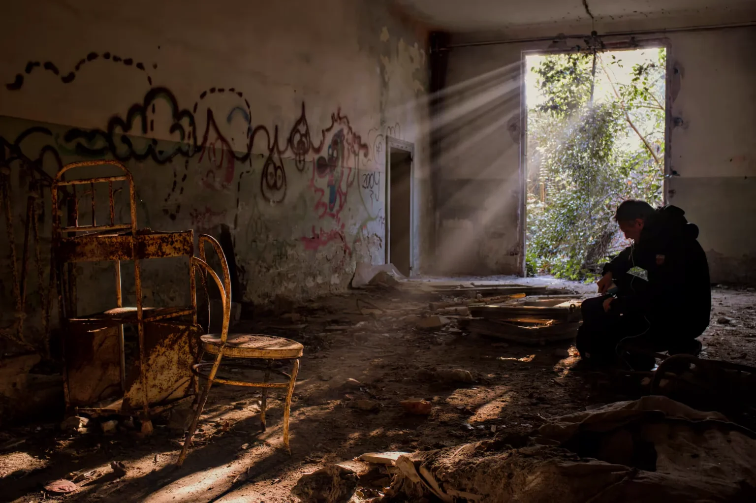 Magic light in the abandoned hospital on Poveglia