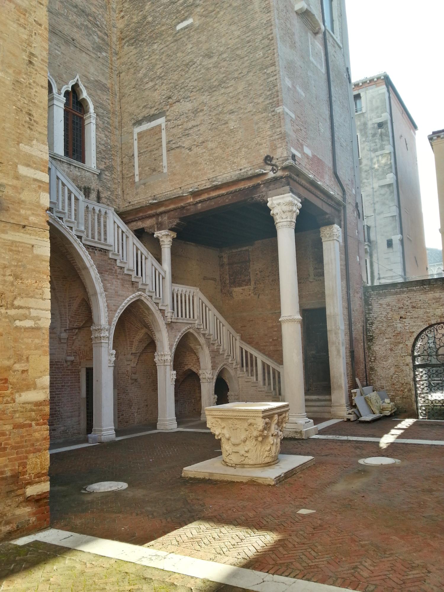 View of the courtyard and the lower part of the stairs
