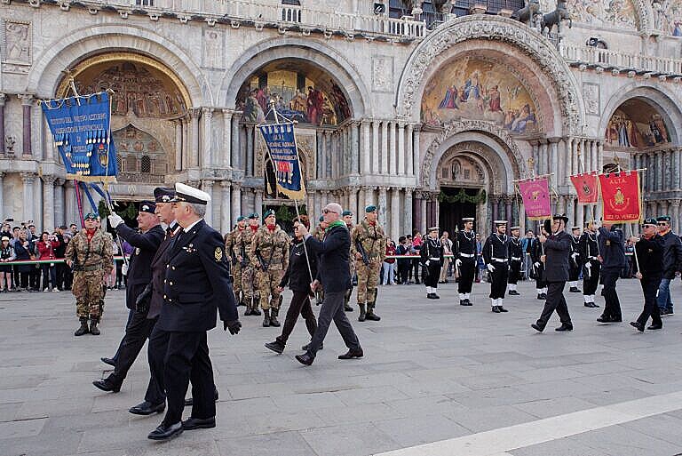 Liberation Day celebration at St Mark's with participation of the armed forces and the resistance movements.