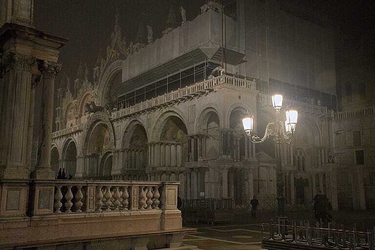 The Basilica of San Marco at night
