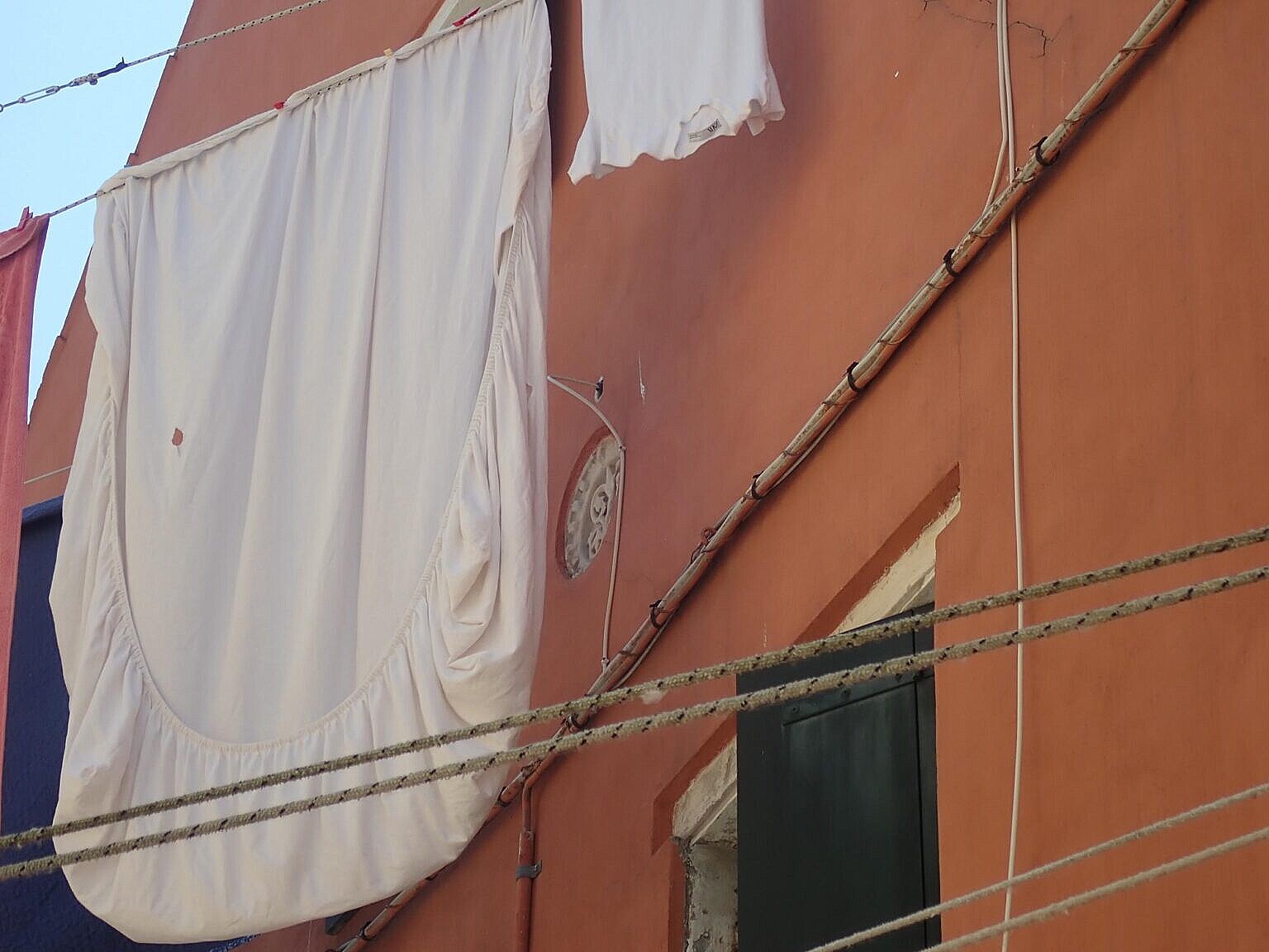 When paterae are high on the building, behind laundry hung to dry, they're not easy to spot.