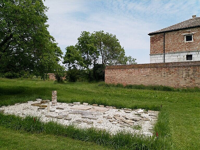 The remains of the Church of St Bartholomew on the Lazzaretto Nuovo