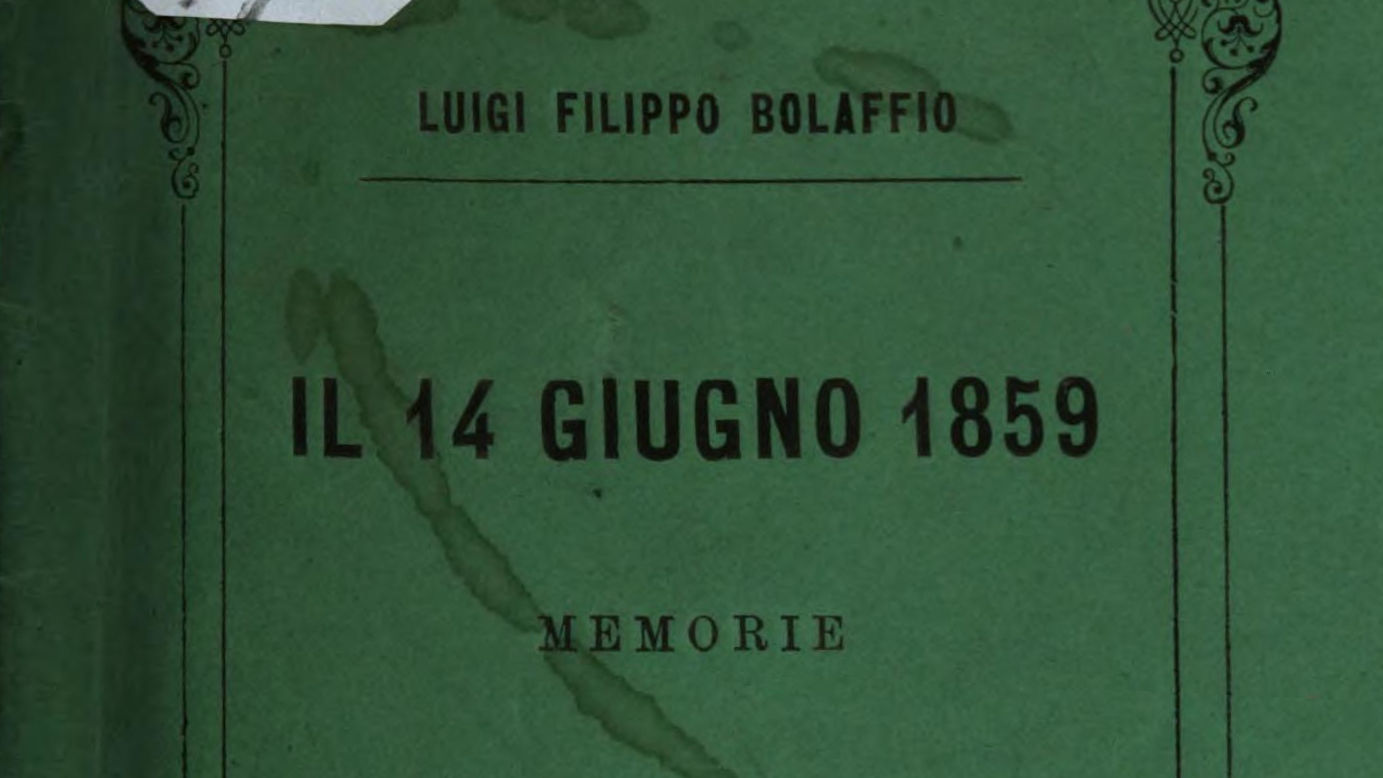 Luigi Filippo Bolaffio - il 14 giugno 1859 - memorie - copertina.jpg