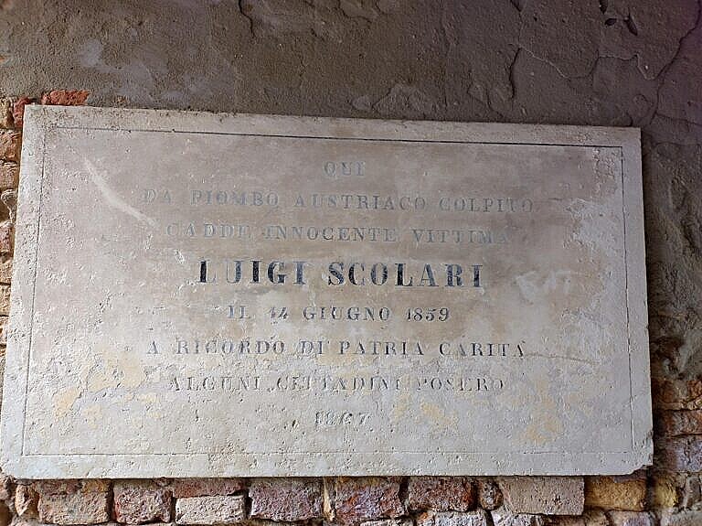 Monument to Luigi Scolari - killed by the Austrians on June 14th, 1859