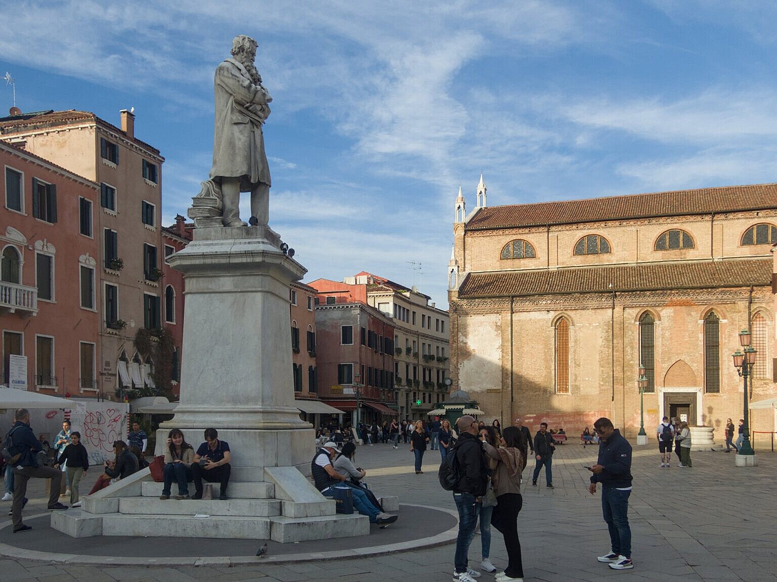 The statue of Nicolò Tommaseo (1882) in Campo Santo Stefano