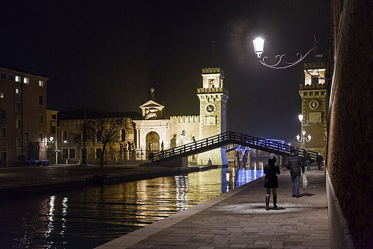 The Arsenale at night