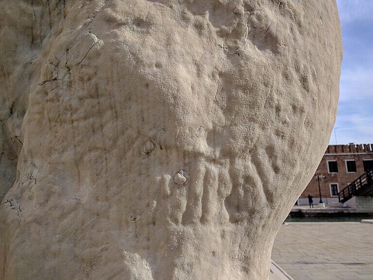 Detail of the runes on the Piraeus Lion