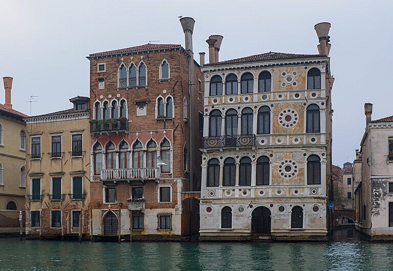 The Ca' Barbaro-Wolkoff and the Ca' Dario on the Grand Canal