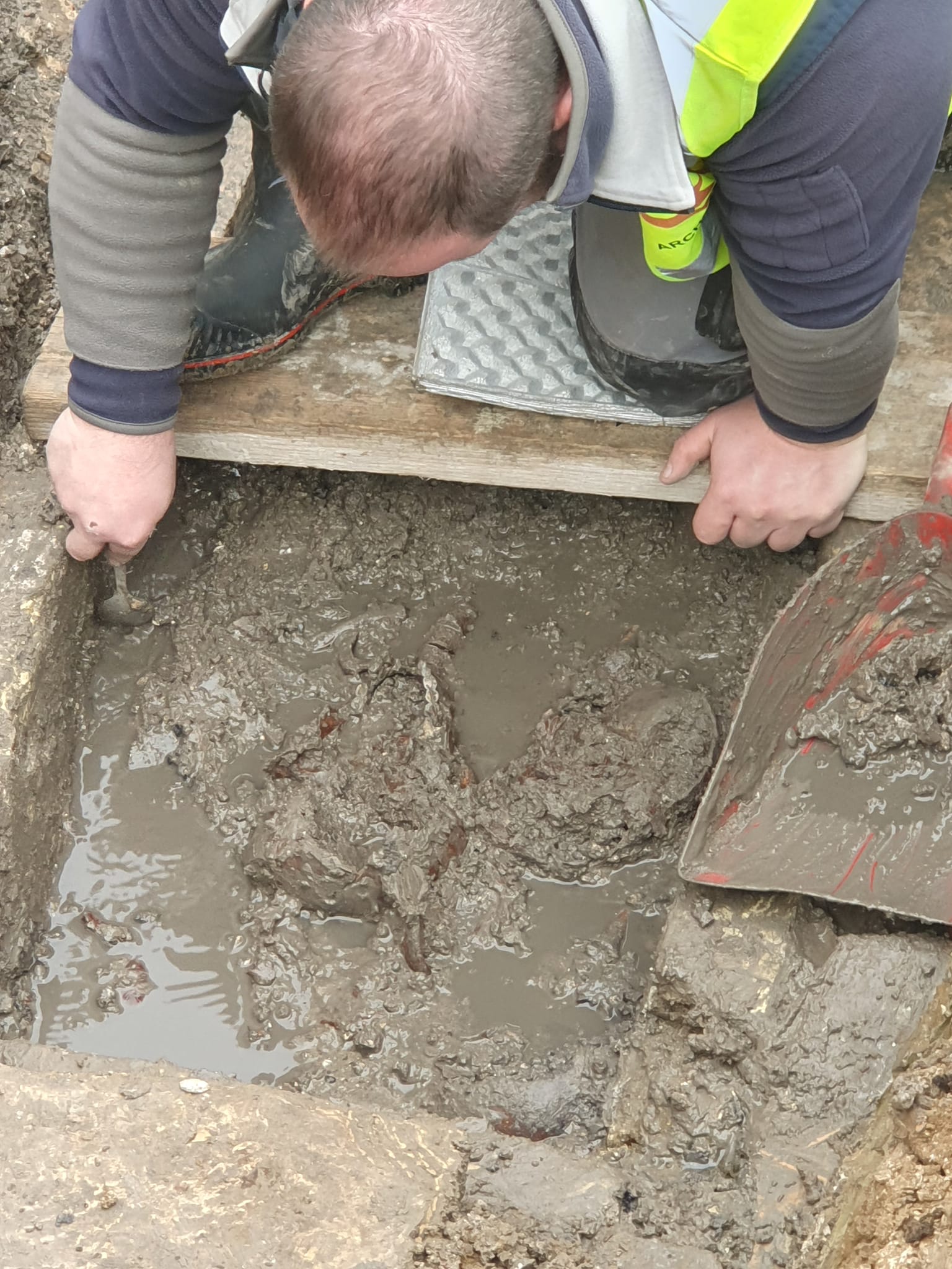 Archaeological digs at St Marks is a muddy affair