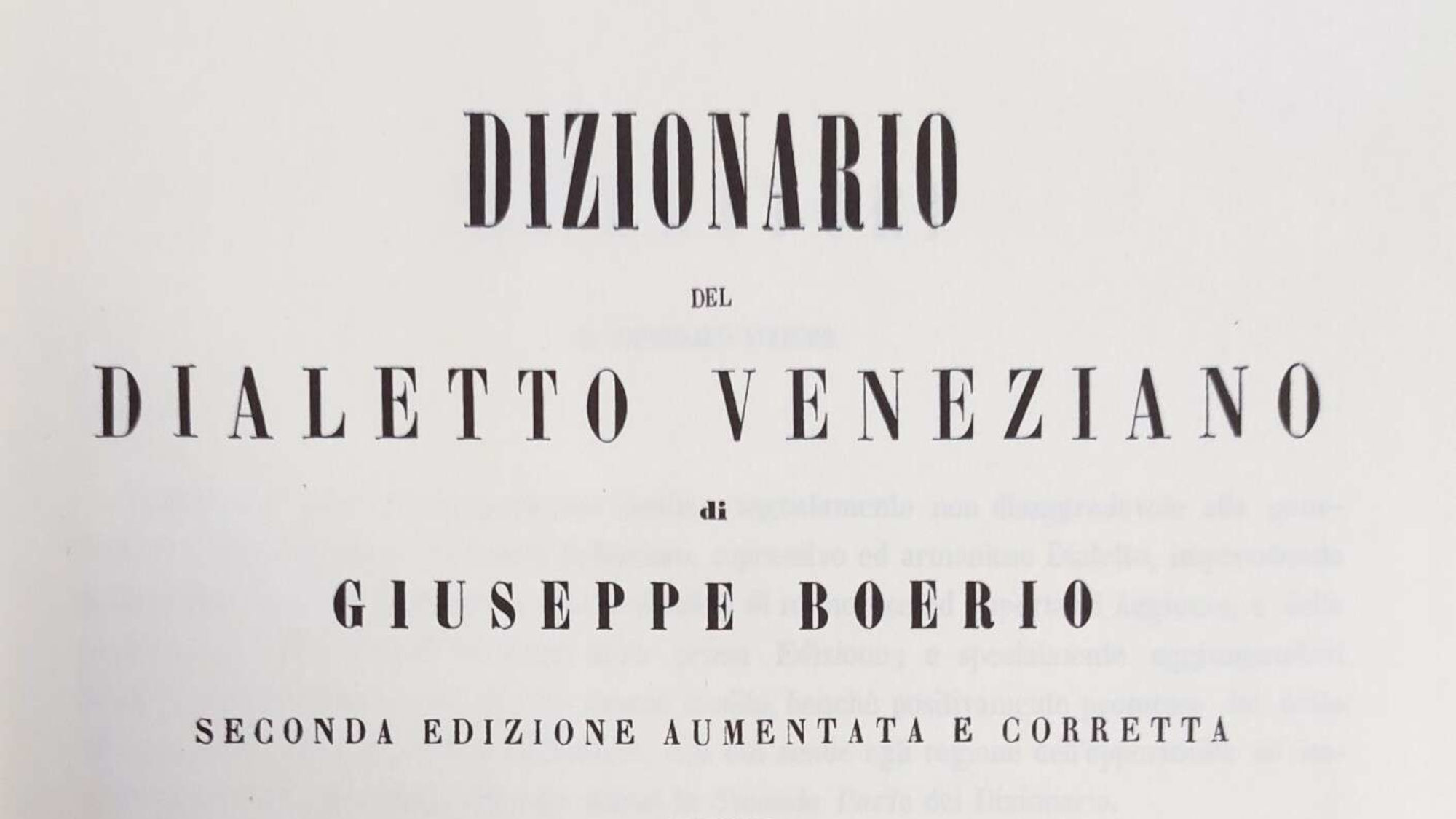 The Dizionario del Dialetto Veneziano by Giuseppe Boerio