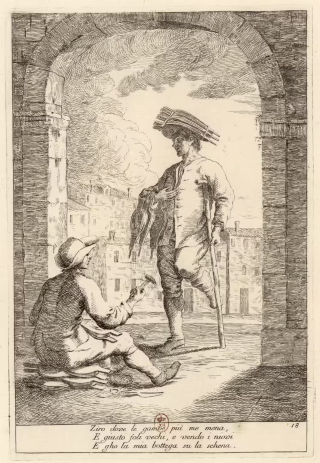 Dai Foli — Bellows seller — Zompini — Arti #18