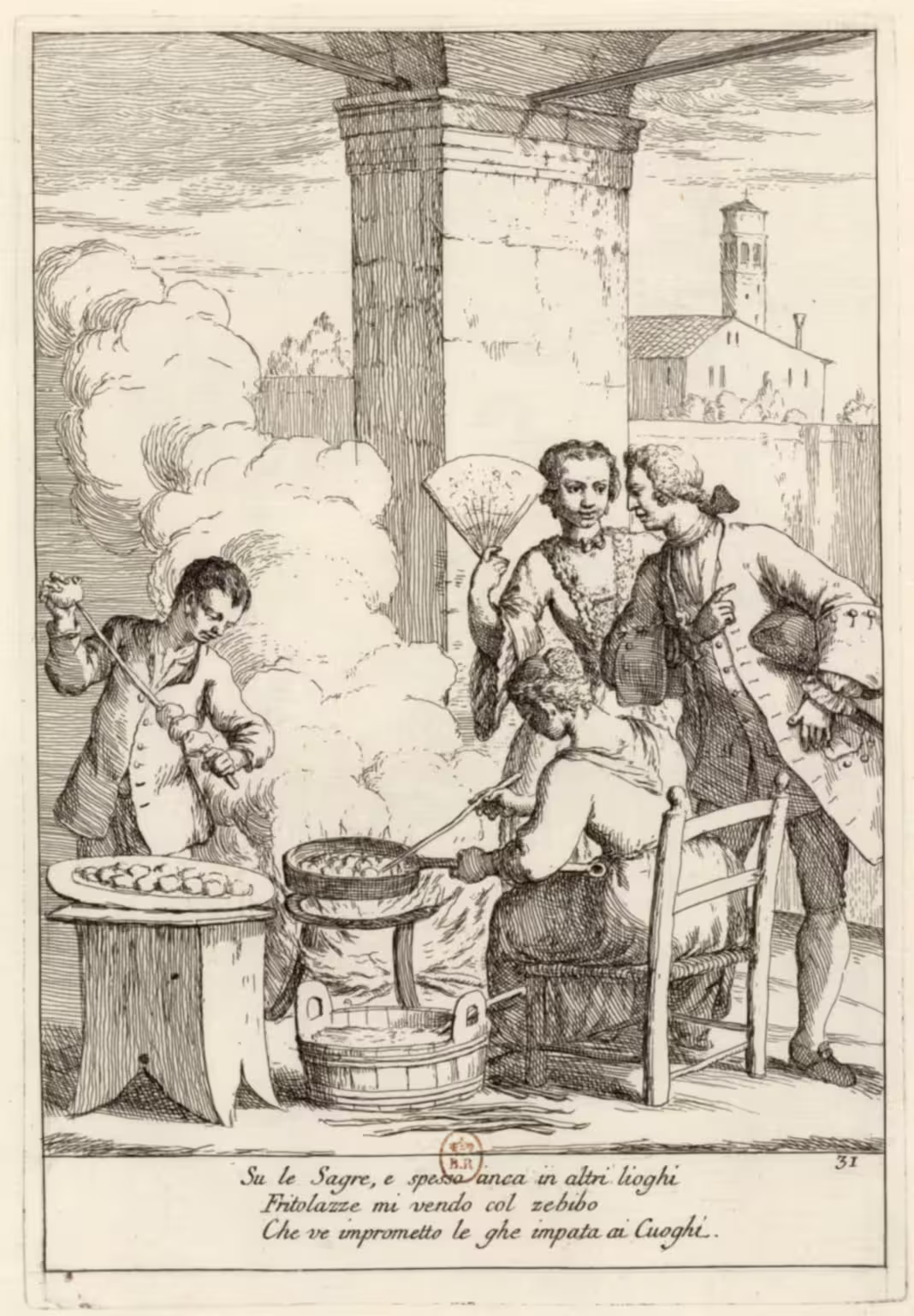 Frittole — street seller of fritters — Zompini — Arti #31