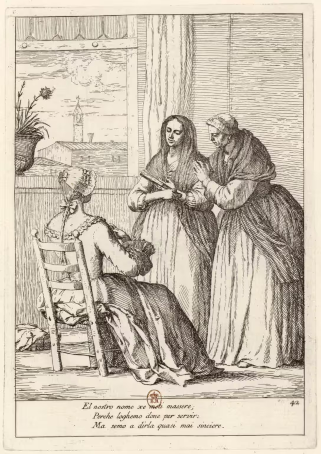 Metti Massere — agent of servants and maids — Zompini — Arti #42