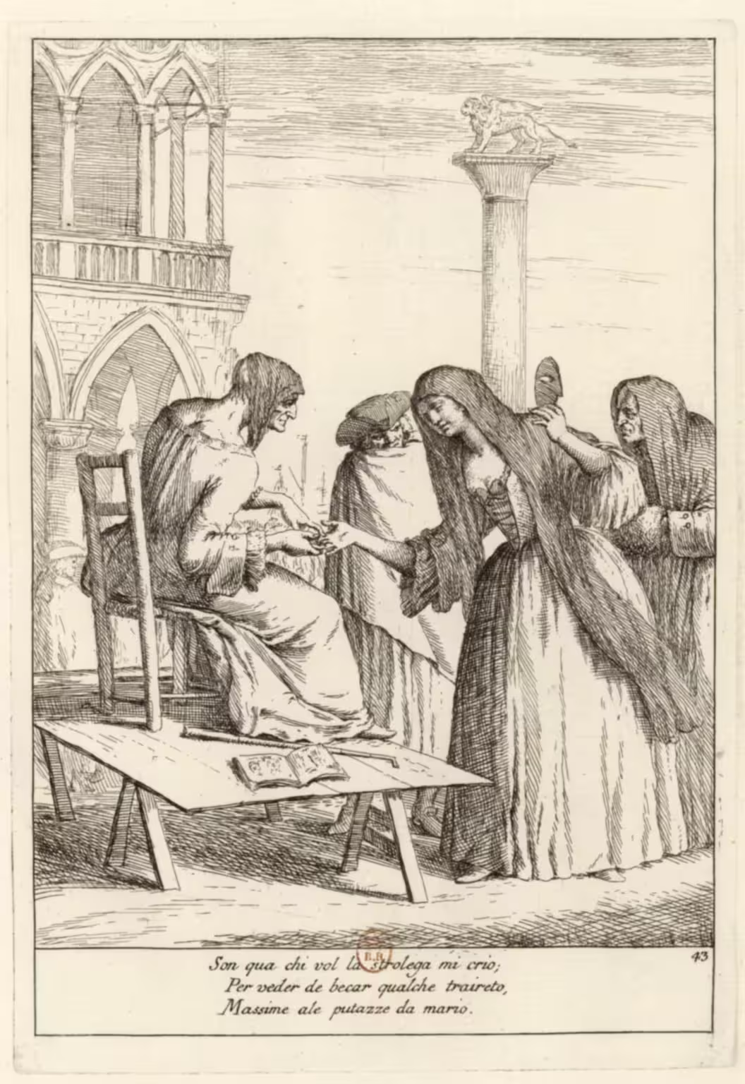 Astrologa — Fortune-teller — Zompini — Arti #43