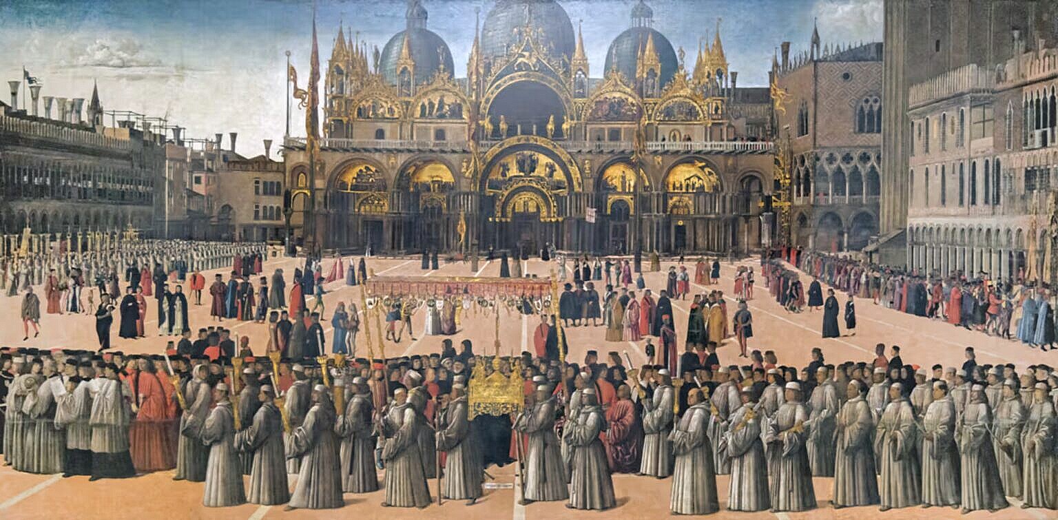 Procession in piazza San Marco by Gentile Bellini, 1490s