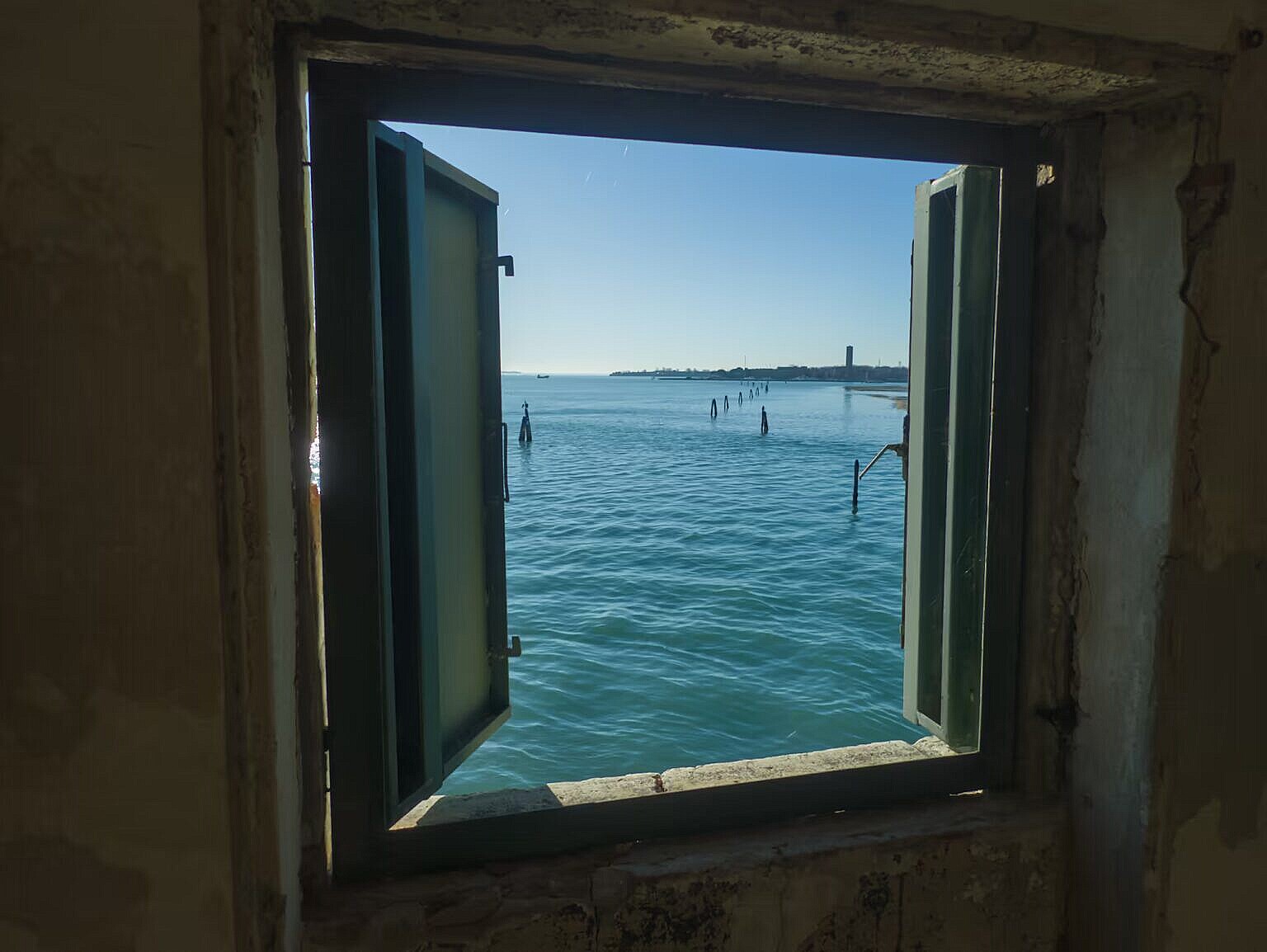 The view towards Venice from the barracks on Sant'Andrea