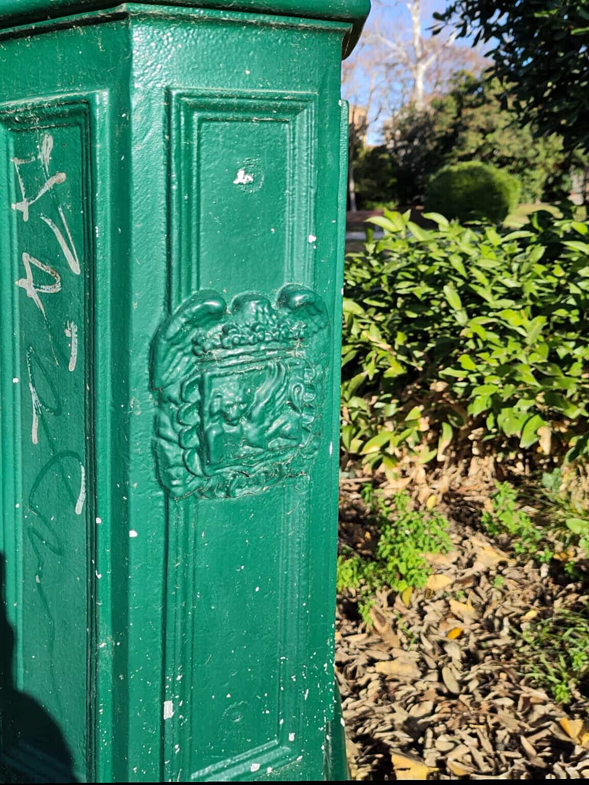 Lampposts with a headless eagle in the Giardini Pubblici