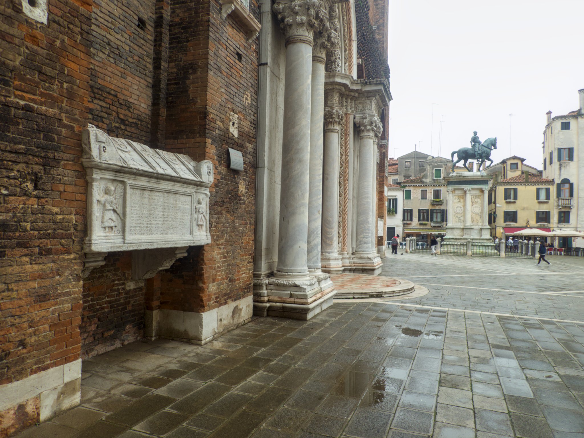 The tomb of Jacopo Tiepolo on the façade of the Basilica SS Giovanni e Paolo