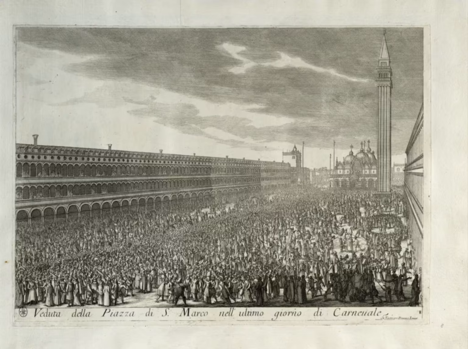 Domenico Lovisa -- Il Gran Teatro di Venezia -- plate 08 -- Veduta della Piazza di S. Marco nell’ ultimo giorno di Carnevale