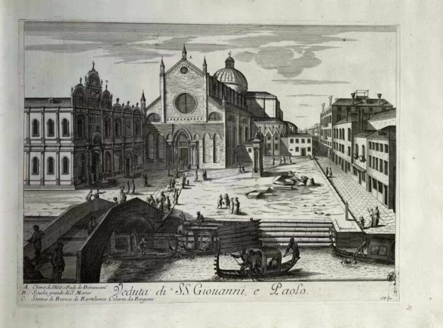 Domenico Lovisa -- Il Gran Teatro di Venezia -- plate 21 -- Veduta della Chiesa de S. S. Giovanni, e Paolo