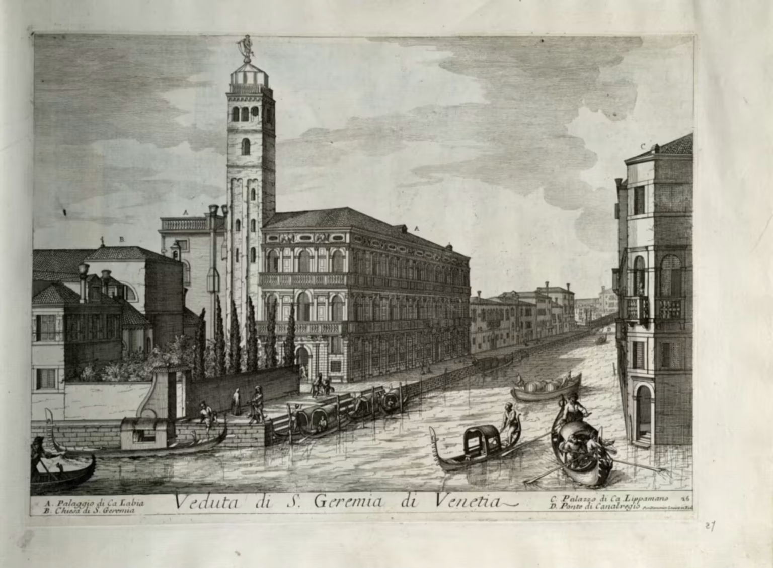 Domenico Lovisa -- Il Gran Teatro di Venezia -- plate 26 -- Veduta di S. Geremia