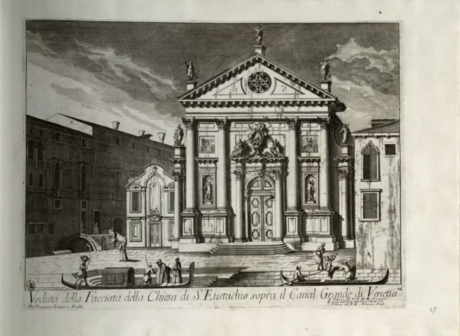 Domenico Lovisa -- Il Gran Teatro di Venezia -- plate 46 -- Veduta della Chiesa di S. Eustachio