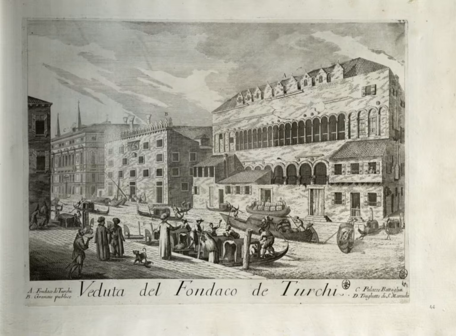 Domenico Lovisa -- Il Gran Teatro di Venezia -- plate 47 -- Veduta del Fondaco de Turchi,