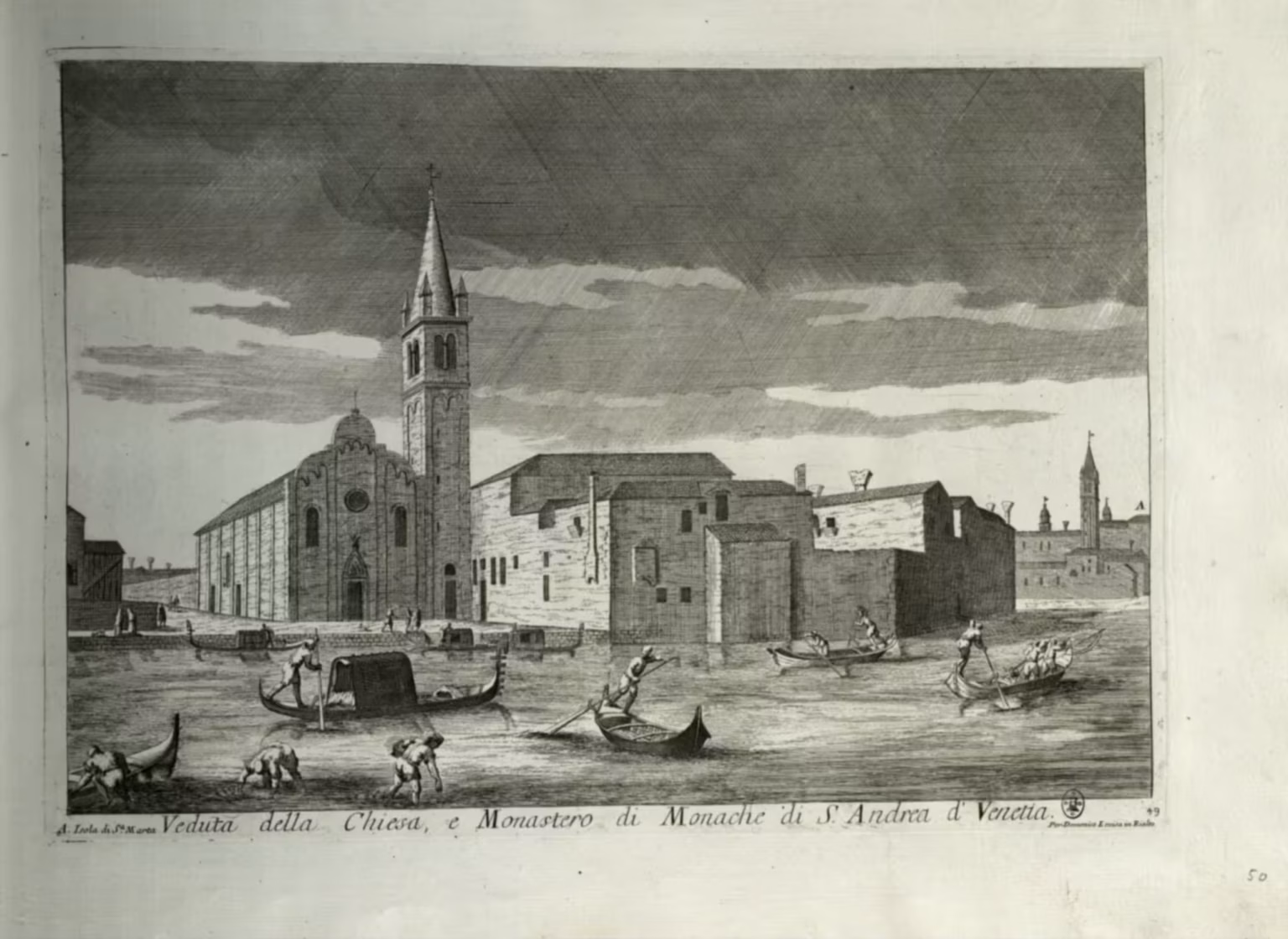 Domenico Lovisa -- Il Gran Teatro di Venezia -- plate 49 -- Veduta della Chiesa, e Monistero delle Monache di S. Andrea