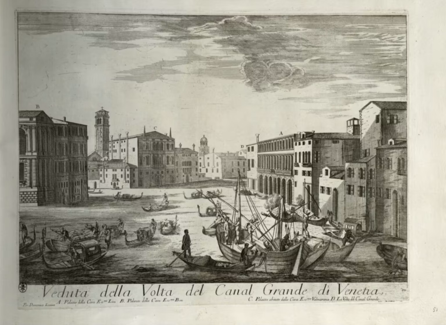 Domenico Lovisa -- Il Gran Teatro di Venezia -- plate 50 -- Veduta della Volta del Canal Grande