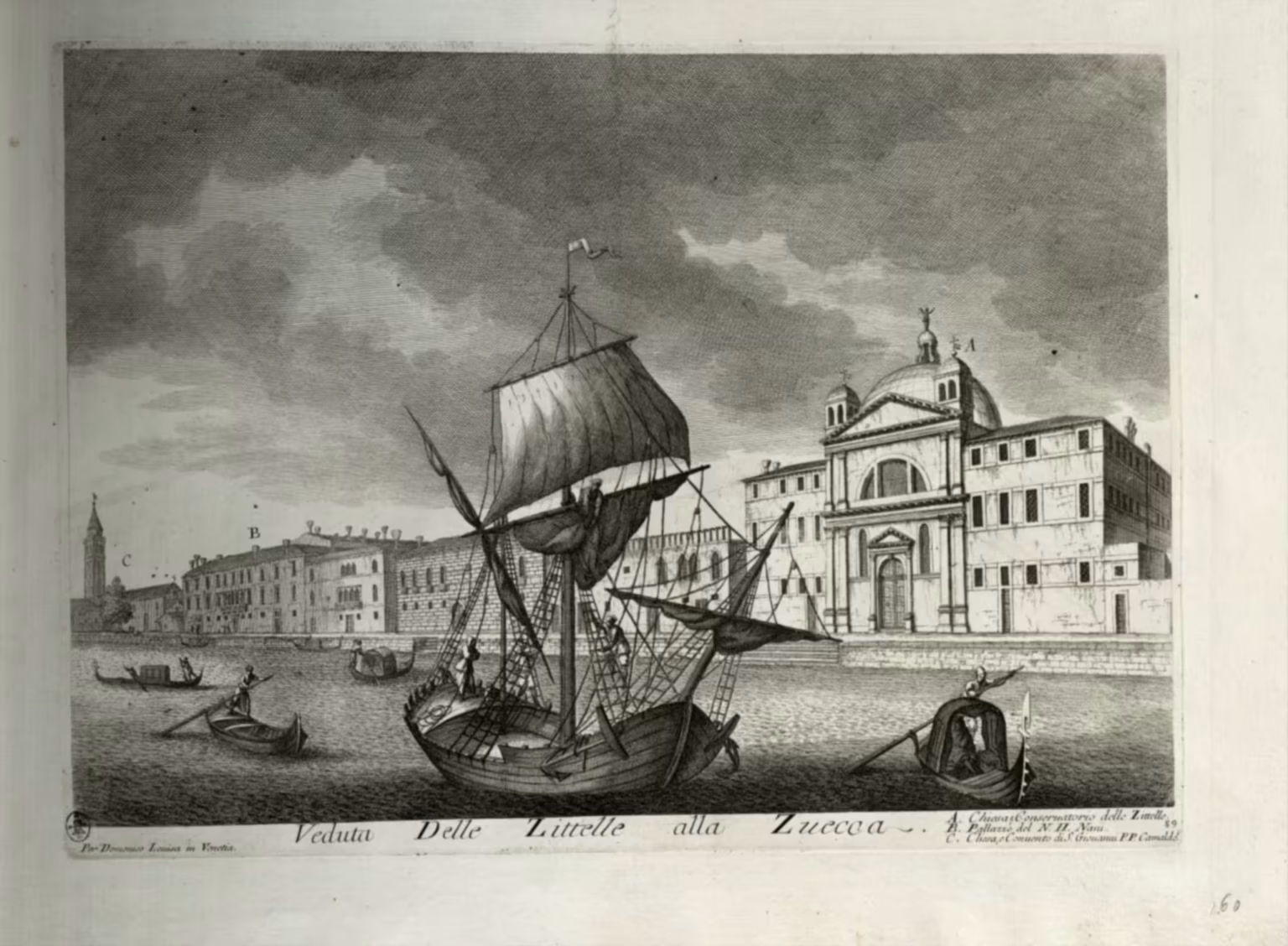 Domenico Lovisa -- Il Gran Teatro di Venezia -- plate 59 -- Veduta della Chiesa delle Zittelle della Giudecca