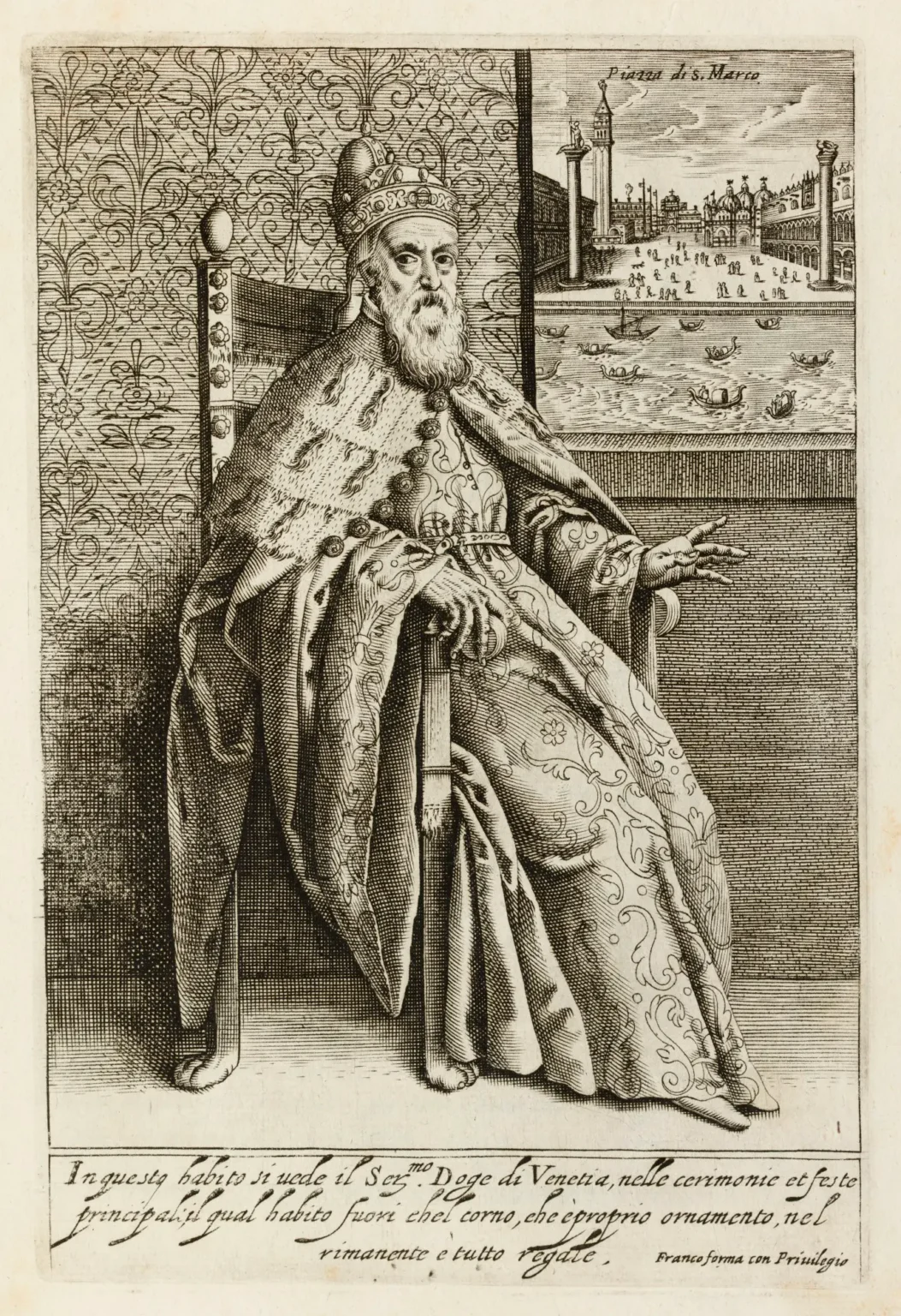 Giacomo Franco -- Habiti d'hvomeni et donne venetiane -- 02 ra -- il Serenissimo Doge di Venetia