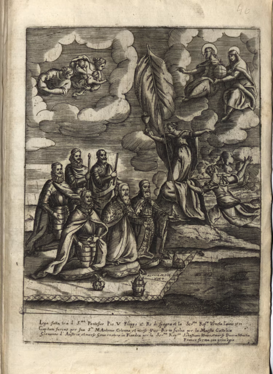Giacomo Franco -- Habiti d'hvomeni et donne venetiane -- 06 mi -- La Lega Santa 1571