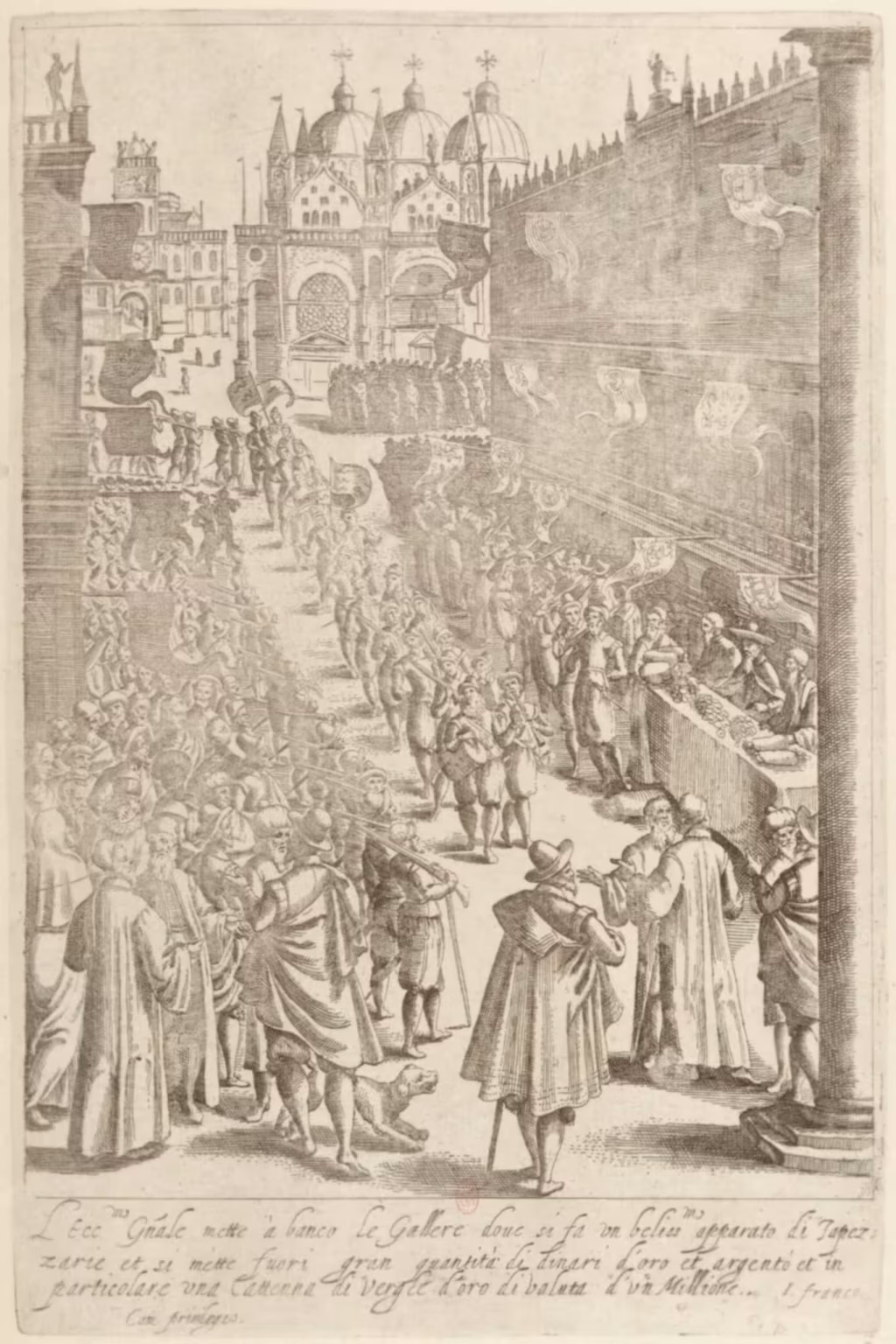 Giacomo Franco -- Habiti d'hvomeni et donne venetiane -- 07 bnf -- Generale mette a banco le Gallere