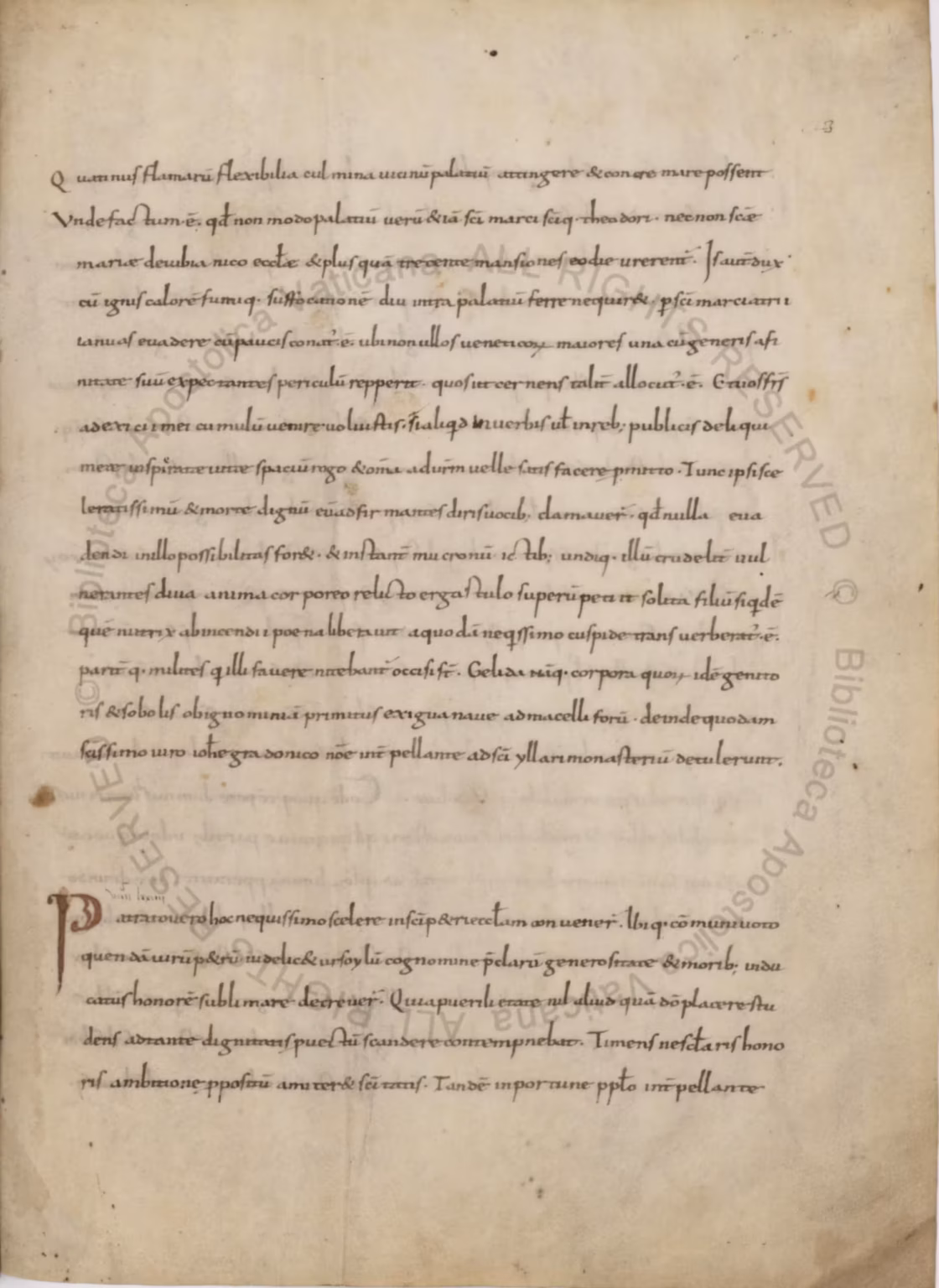Page of a medieval manuscript, black ink on parchment, Urb.lat.440, foglio 23r, Istoria Veneticorum by John the Deacon