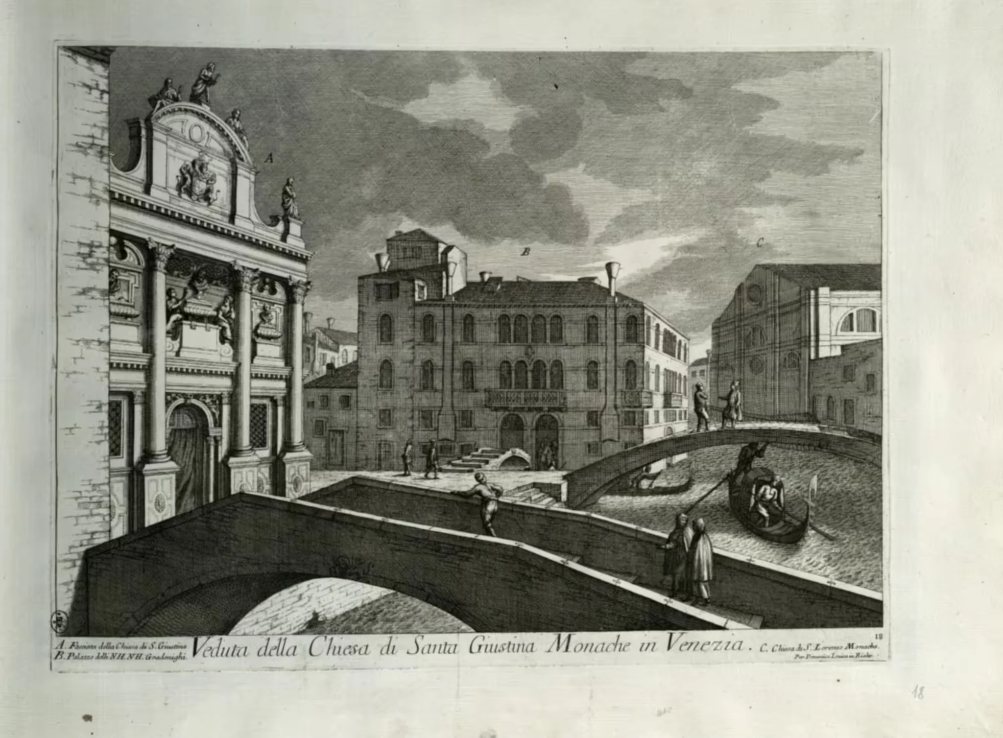 Veduta della Chiesa di S. Giustina — Il Gran Teatro di Venezia — plate 18