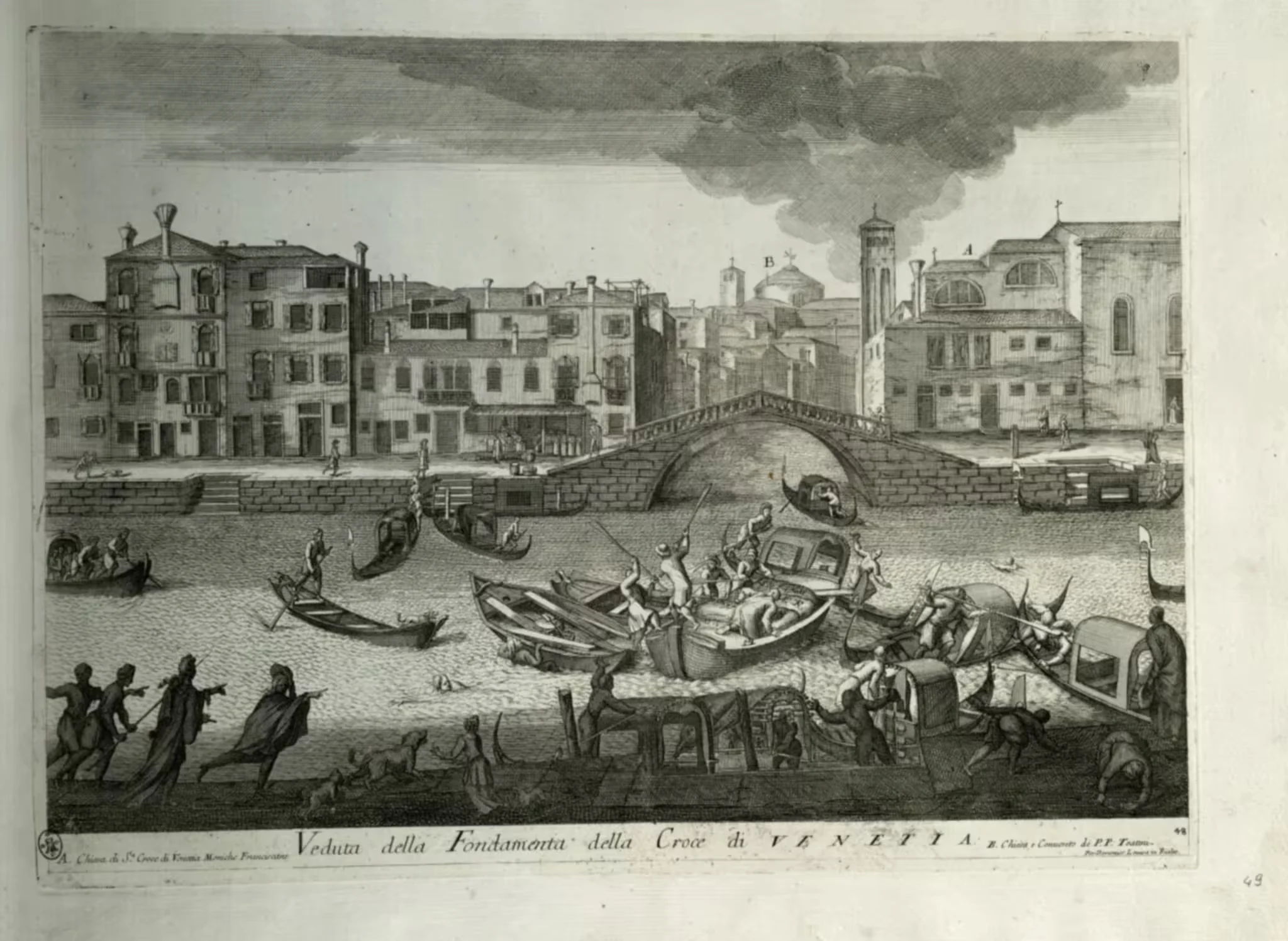Veduta della Fondamenta della Croce di Venetia — Il Gran Teatro di Venezia — plate 48
