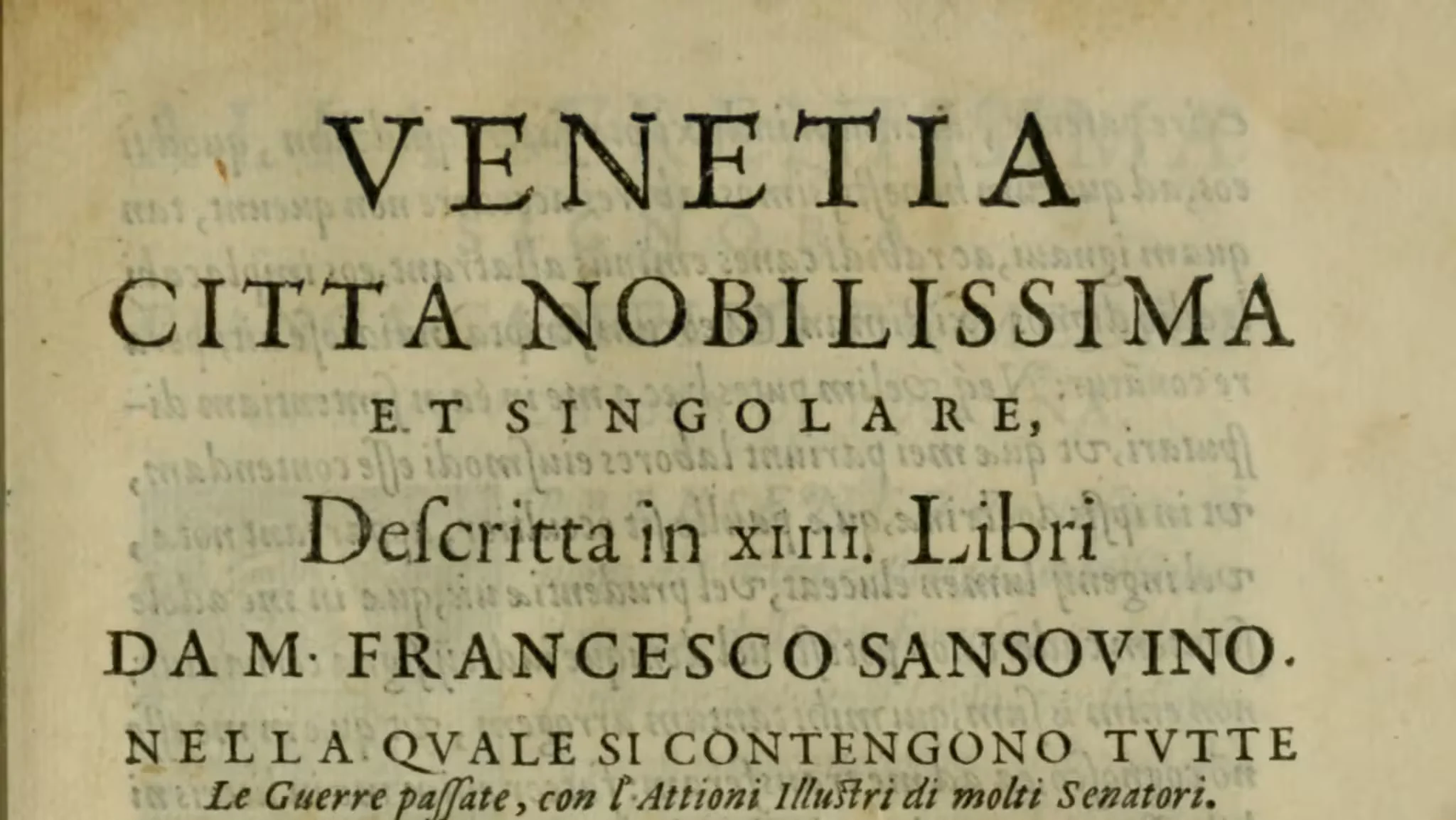 Venetia citta nobilissima et singolare (1581) — Francesco Sansovino